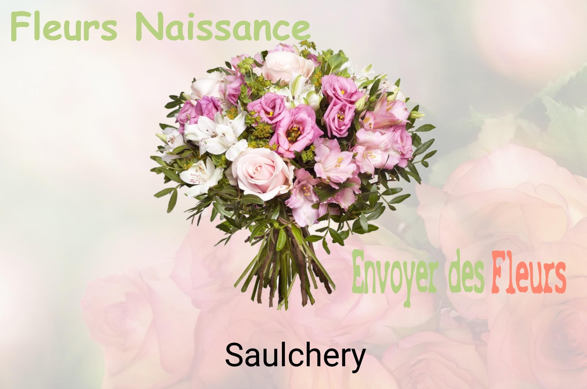 Bouquet de fleurs de naissance livré à Saulchery