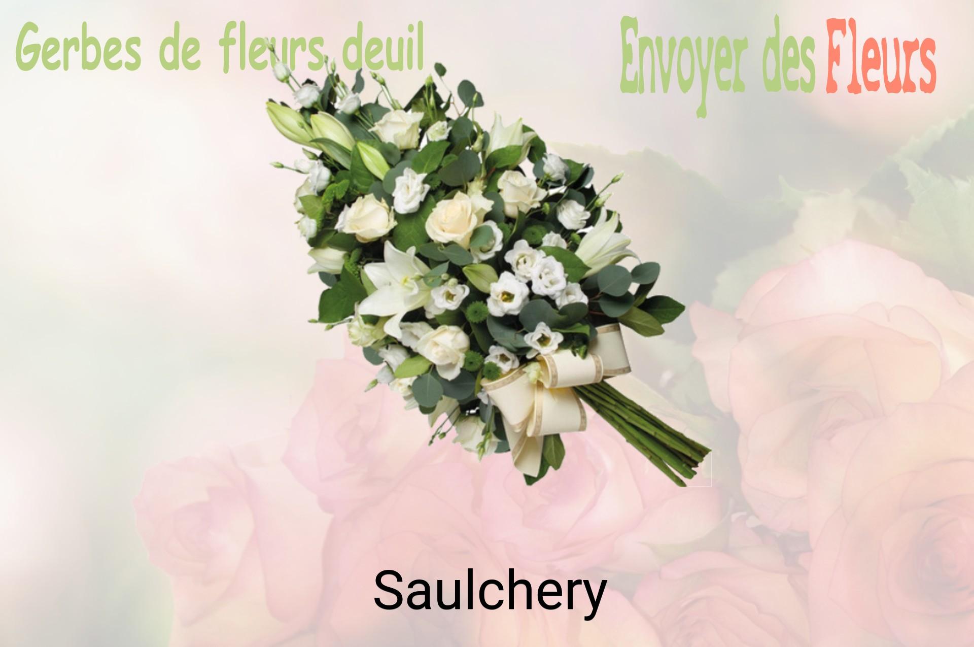 Gerbe de fleurs de deuil livrée à Saulchery